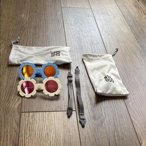 Kids Flower Sunglasses - Blue and Cream